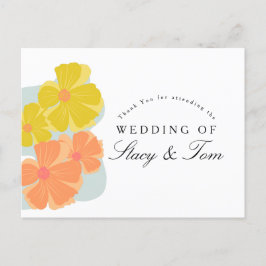 Vår Bloom Cosmos Hand plockade Bröllop Vykort