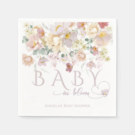 Vår Bloom Wildblommes Lila Girl Baby Shower Pappersservett