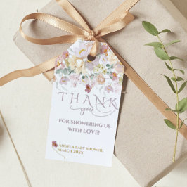 Vår Bloom Wildblommes Lila Girl Baby Shower Presentetikett