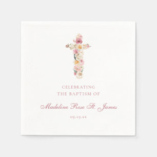 Vår Blooms Blommigt Kor Baptism Christening Pappersservett