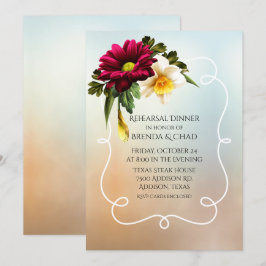Vår Blooms Bröllop repetitionsmiddag Inbjudningar
