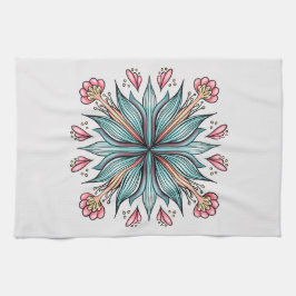 Vår Blooms: Geometrisk Blommigt Kökshandduk