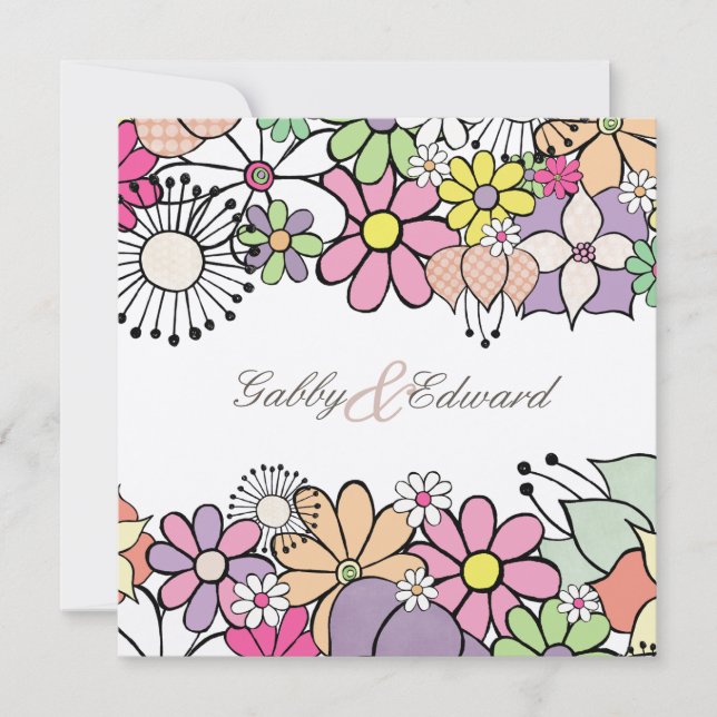 Vår Blooms Personligt bröllp inbjuden Inbjudan (Framsida)