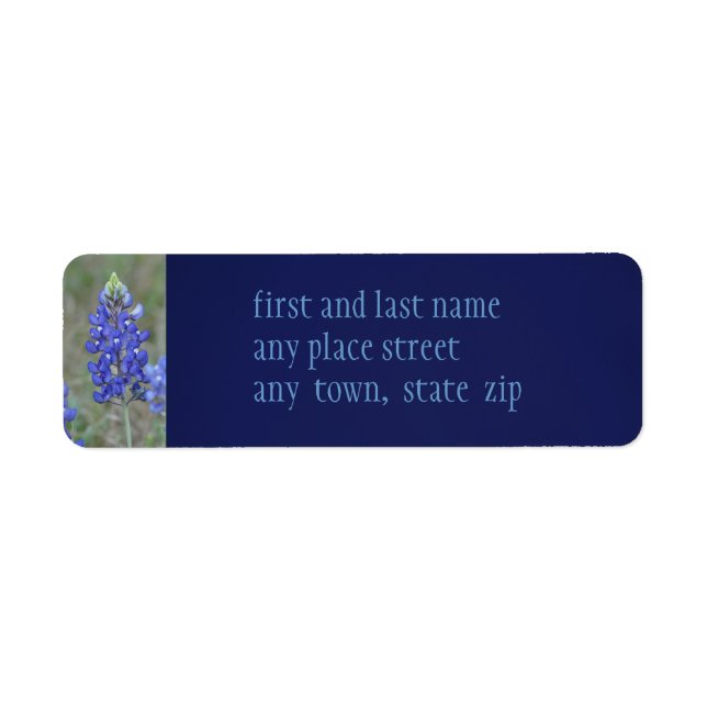 Vår Blue Bonnets Returadress Etikett (Framsidan)