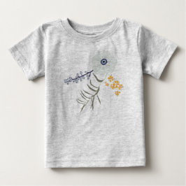 Vår Blue Grönt Gult Botaniska blommor T Shirt