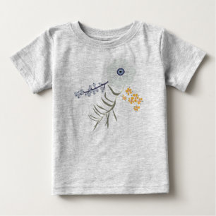 Vår Blue Grönt Gult Botaniska blommor T Shirt