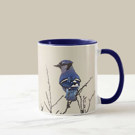 Vår Blue Jay Fine Art for Bird Älskare Mugg