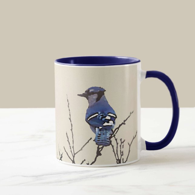 Vår Blue Jay Fine Art for Bird Älskare Mugg (Skapare uppladdad)