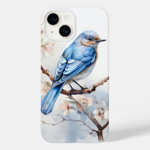 Vår Bluebird i Blossoming Träd