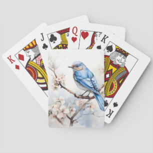Vår Bluebird i Blossoming Träd Casinokort