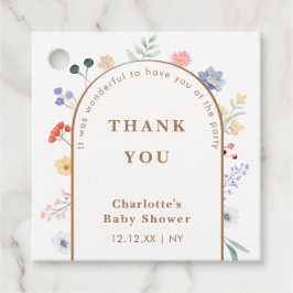 Vår Boho Arch Wildblomme Blommigt Baby Shower Gåvor Etiketter