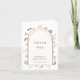 Vår Boho Arch Wildblomme Blommigt Baby Shower Tack Kort