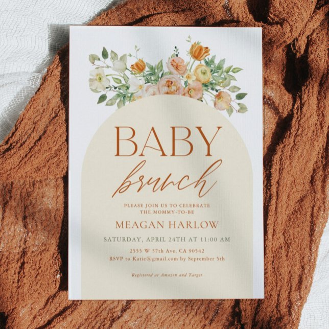 Vår Boho Blommigt Girl Girl Baby Brunch Inbjudningar (Skapare uppladdad)