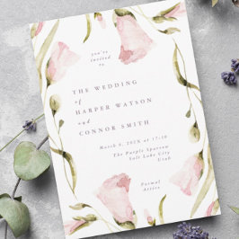 Vår Boho Flow Wildblomme Framed Bröllop Inbjudningar