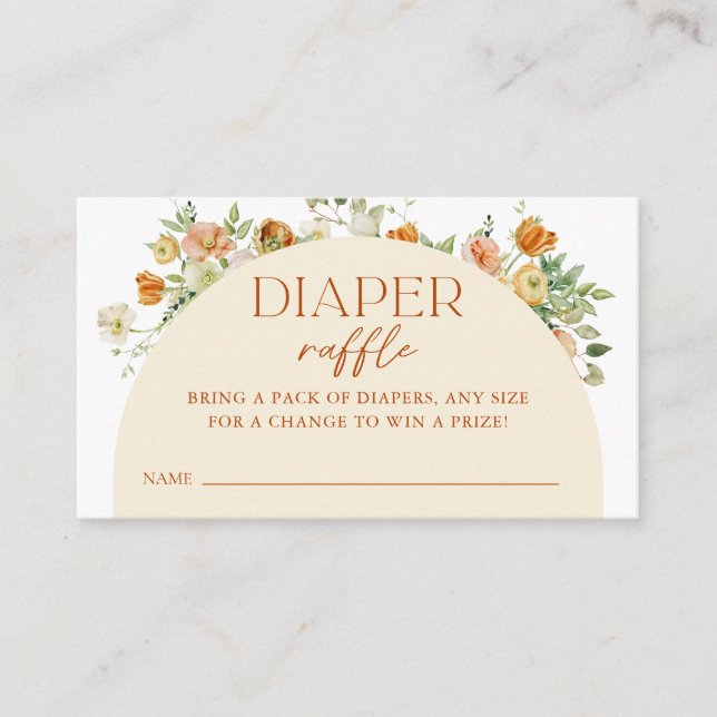 Vår Boho Flowers Baby Shower Raffle Tilläggskort (Framsida)