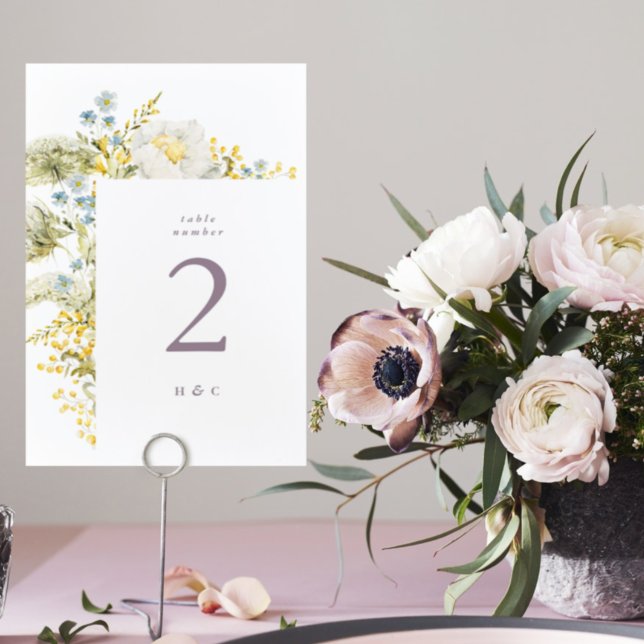Vår Boho Vildblomma Pampas Bröllop Bordsnummer (Skapare uppladdad)