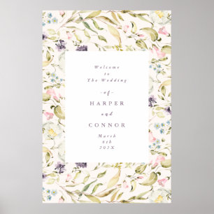 Vår Boho Wildblomma Pampas Bröllop Poster