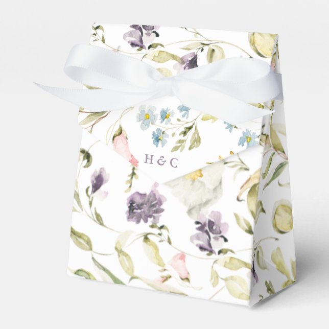 Vår Boho Wildblomma Pampas Bröllop Presentaskar (Framsidan Sidan)