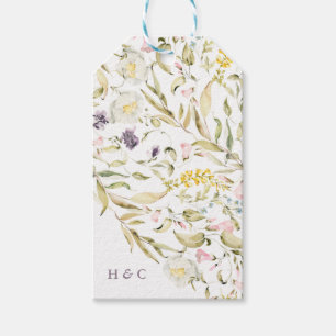 Vår Boho Wildblomma Pampas Bröllop Presentetikett