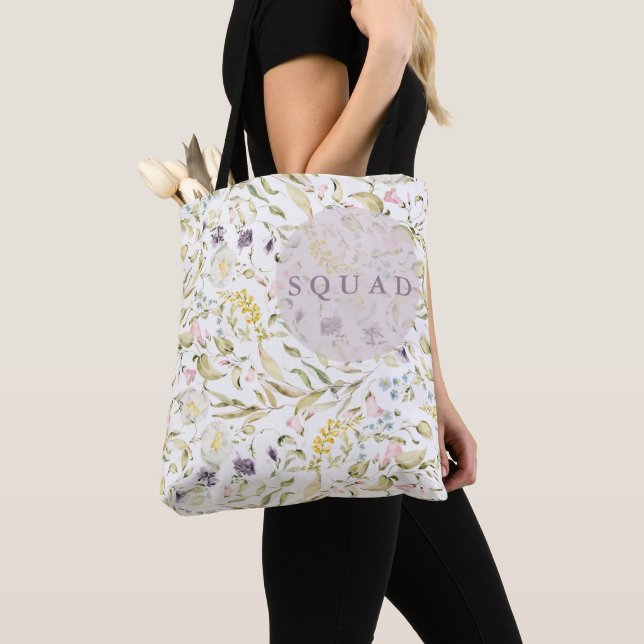 Vår Boho Wildblomma Pampas Möhippa Squad Tygkasse (Närbild)