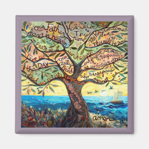 Vår bön i Far i Olive Träd-torget Magnet