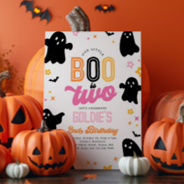 Vår boo är Två Halloween Inbjudan