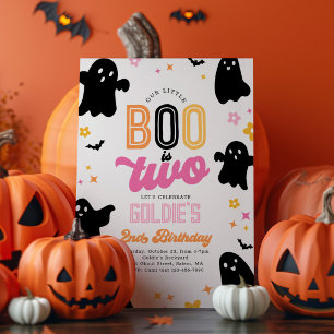 Vår boo är Två Halloween Inbjudan