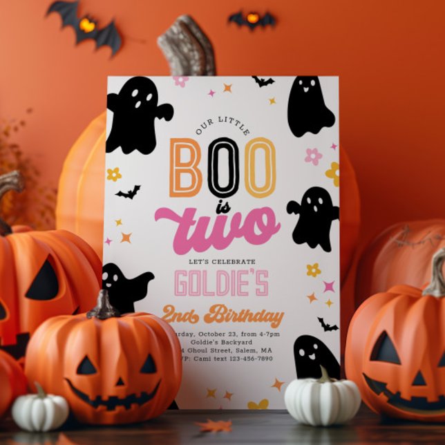 Vår boo är Två Halloween Inbjudan (Skapare uppladdad)