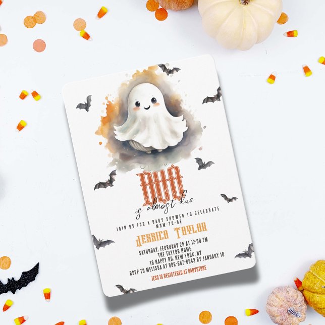 Vår Boo Nästan Förfallna Spök Halloween Baby Showe Inbjudningar (Skapare uppladdad)