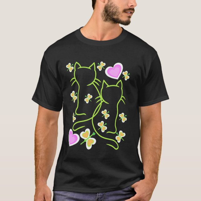 Vår Början Retro Katter Katter Kullor Barn T Shirt (Framsida)