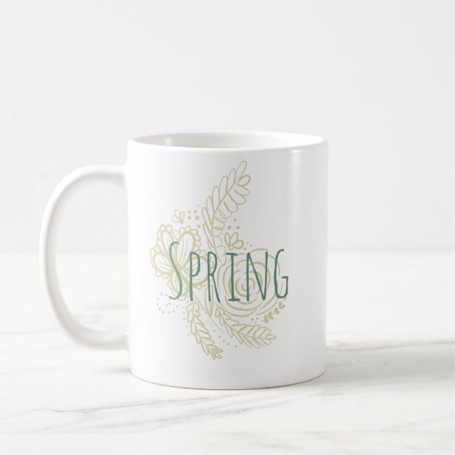 Vår Botanical Hand plockade Flowers Kaffemugg (Vänster)