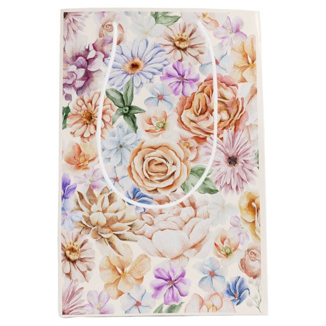 Vår Botaniska peachy Rosa Flowers (Framsidan)