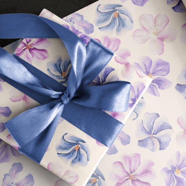 Vår Botaniskt Rosa och Lila blommor Presentpapper (Skapare uppladdad)