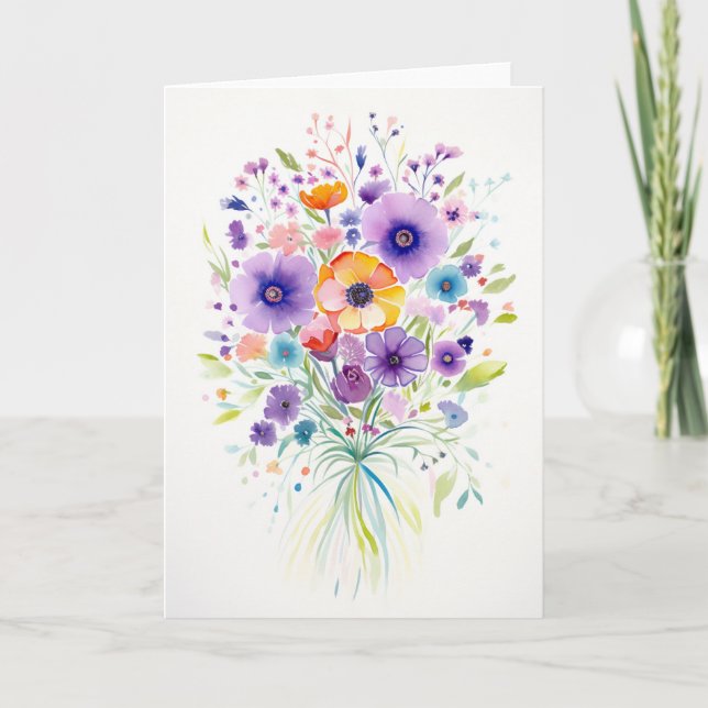 Vår Bouquet Bloom Art Helgkort (Framsida)