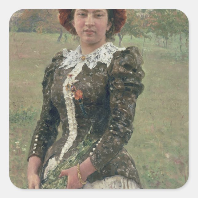 Vår Bouquet Fyrkantigt Klistermärke (Framsida)