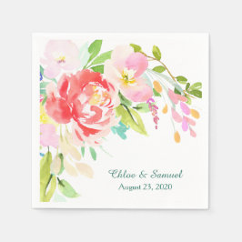 Vår Bouquet Gräns Bröllop Pappersservett