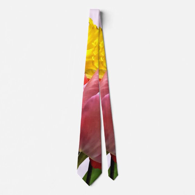 Vår Bouquet med Tulips och Daffodils Neck Tie Slips (Framsida)