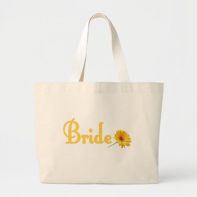 Vår Bride Tote Bag Gult Flower Jumbo Tygkasse (Framsidan)