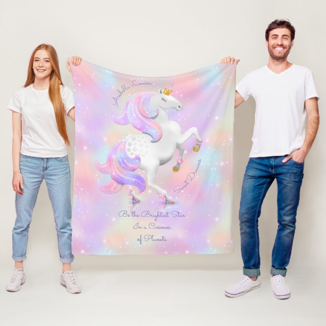 Var Brighest Star Magic Unicorn Princess Fle Fleecefilt (På plats)