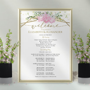 Vår bröllop Ceremony-programsignering Wildblomma Poster