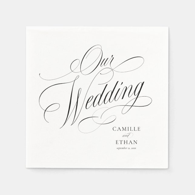 Vår bröllop Elegant Script Papper Pappersservett (Framsidan)