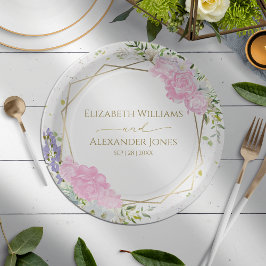 Vår bröllop Papper Plattor Pastel Färg Wildblomma