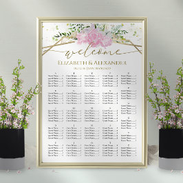 Vår bröllop:s sittkartor Gilded Wildblomma Poster