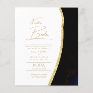 Vår Bröllops Guld Text AGATE Bröllops INVITATION