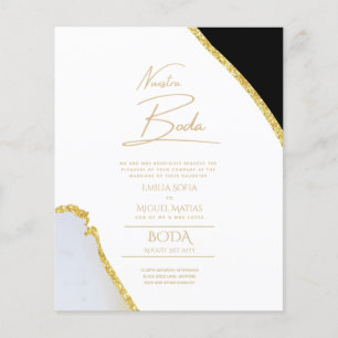 Vår Bröllops Guld Text AGATE Bröllops INVITATION
