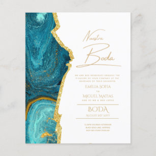 Vår Bröllops Guld Text AGATE Bröllops INVITATION