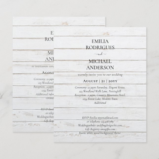 Vår Bröllops Modern Typografi MÅNGA FÄRGER INBJUDA (Fram/baksida)
