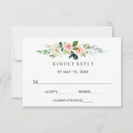 Vår Bröllops-RSVP-Kort med Blommönster OSA Kort