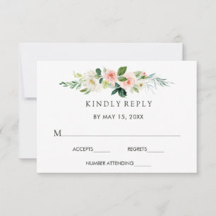 Vår Bröllops-RSVP-Kort med Blommönster OSA Kort