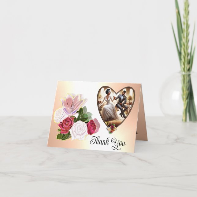 Vår Bröllopsdag Bliss Elegant Tack Kort (Framsida)